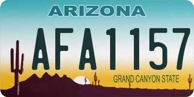 AZ license plate AFA1157