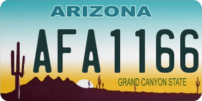 AZ license plate AFA1166