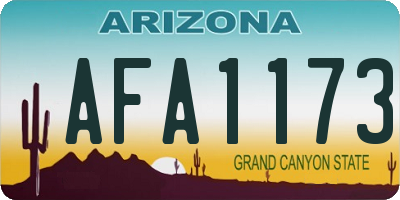 AZ license plate AFA1173