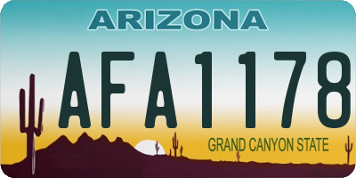 AZ license plate AFA1178