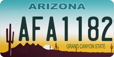AZ license plate AFA1182