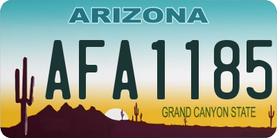 AZ license plate AFA1185