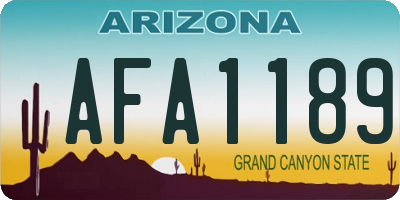 AZ license plate AFA1189