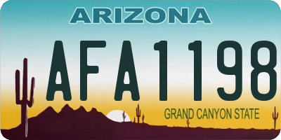 AZ license plate AFA1198