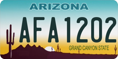AZ license plate AFA1202