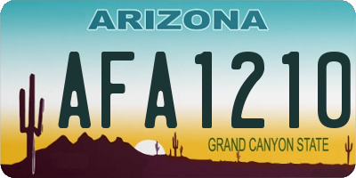 AZ license plate AFA1210