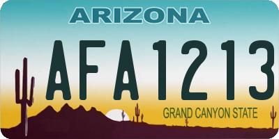 AZ license plate AFA1213