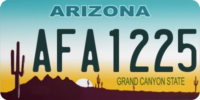 AZ license plate AFA1225