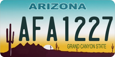 AZ license plate AFA1227