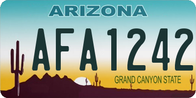 AZ license plate AFA1242