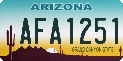 AZ license plate AFA1251