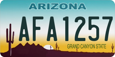 AZ license plate AFA1257