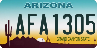 AZ license plate AFA1305