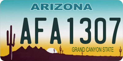 AZ license plate AFA1307