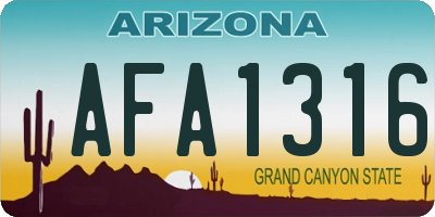 AZ license plate AFA1316