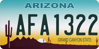 AZ license plate AFA1322
