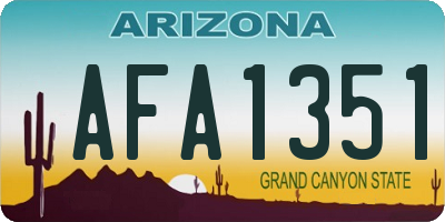 AZ license plate AFA1351