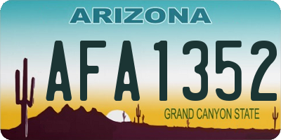 AZ license plate AFA1352