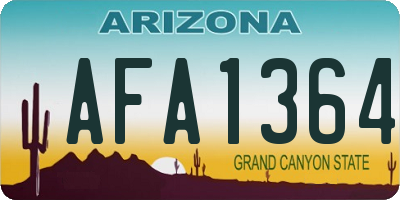 AZ license plate AFA1364