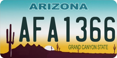 AZ license plate AFA1366