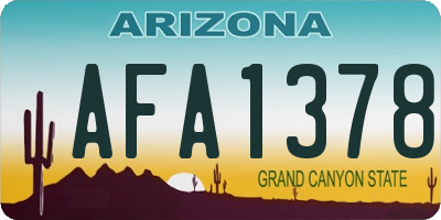 AZ license plate AFA1378