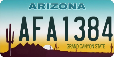 AZ license plate AFA1384