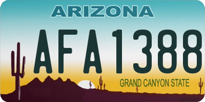 AZ license plate AFA1388