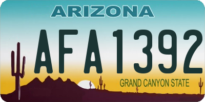 AZ license plate AFA1392