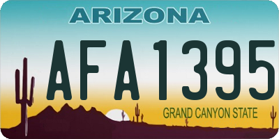 AZ license plate AFA1395