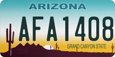 AZ license plate AFA1408