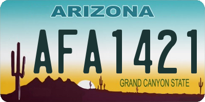 AZ license plate AFA1421