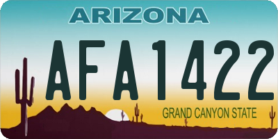 AZ license plate AFA1422