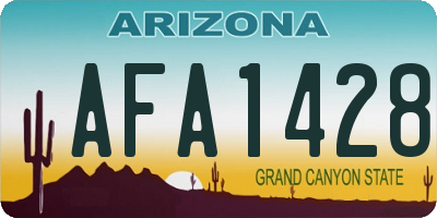 AZ license plate AFA1428