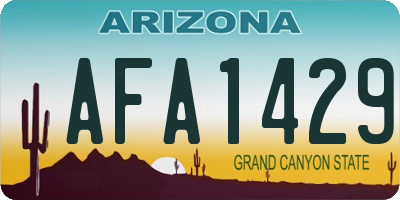AZ license plate AFA1429