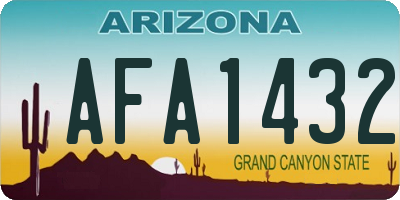 AZ license plate AFA1432
