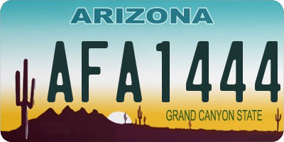 AZ license plate AFA1444