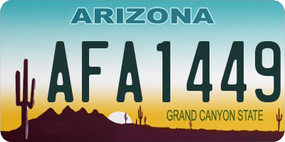 AZ license plate AFA1449