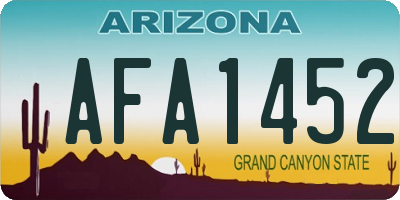 AZ license plate AFA1452
