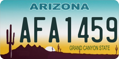 AZ license plate AFA1459