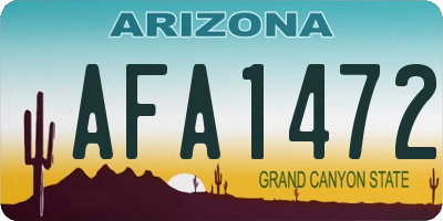 AZ license plate AFA1472