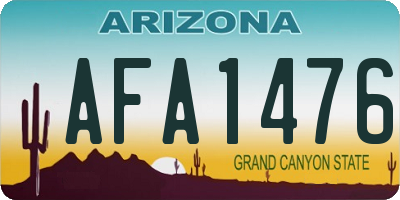 AZ license plate AFA1476