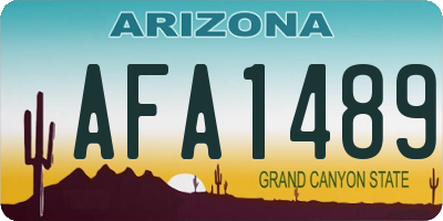 AZ license plate AFA1489