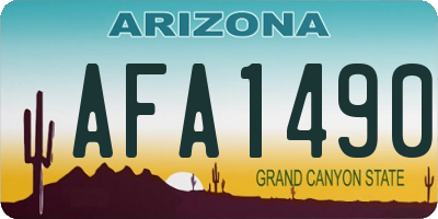 AZ license plate AFA1490