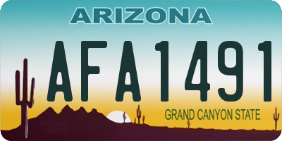AZ license plate AFA1491