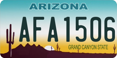 AZ license plate AFA1506