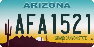 AZ license plate AFA1521