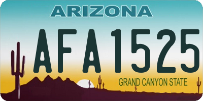 AZ license plate AFA1525