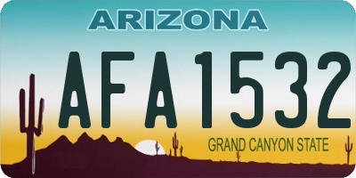 AZ license plate AFA1532