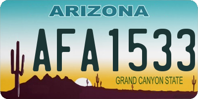 AZ license plate AFA1533