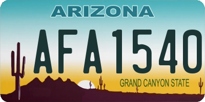 AZ license plate AFA1540